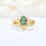 SR17127 Moss Agate Ring - Yellow-Gold