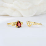 SR17127 Garnet Ring - White-Gold