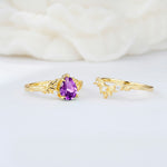 SR17127 Amethyst Ring - White-Gold