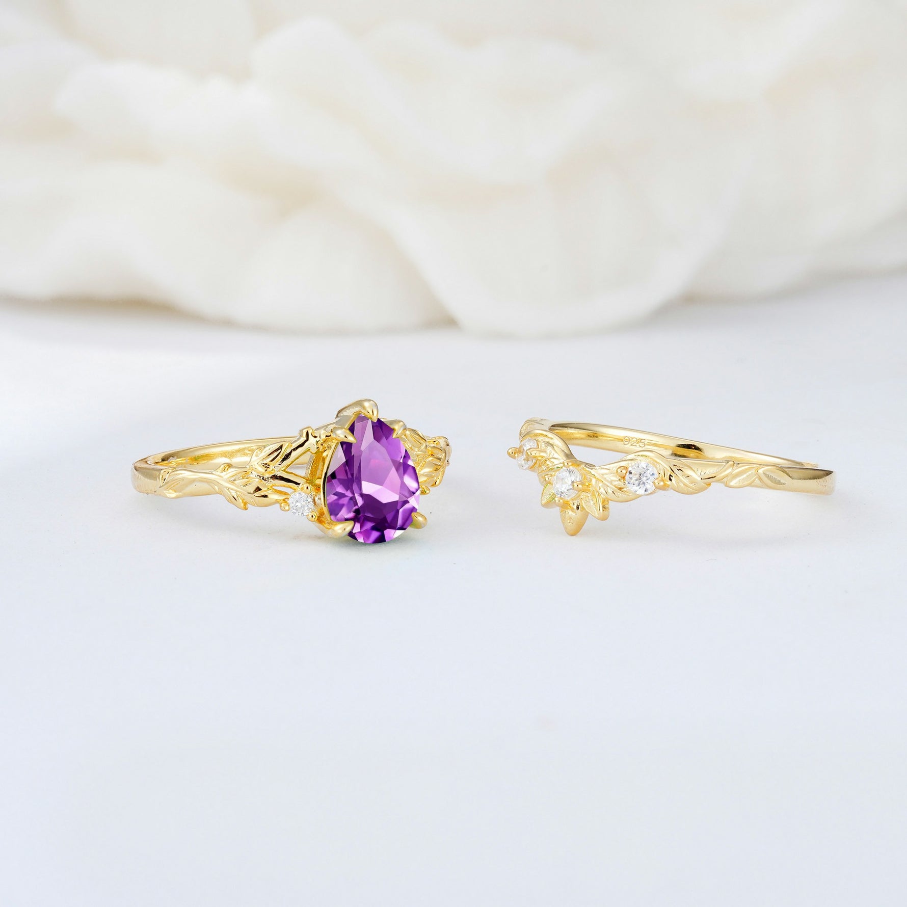 SR17127 Amethyst Ring - White-Gold
