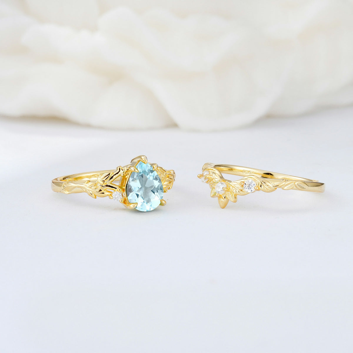 SR17127 Aquamarine Ring - White-Gold