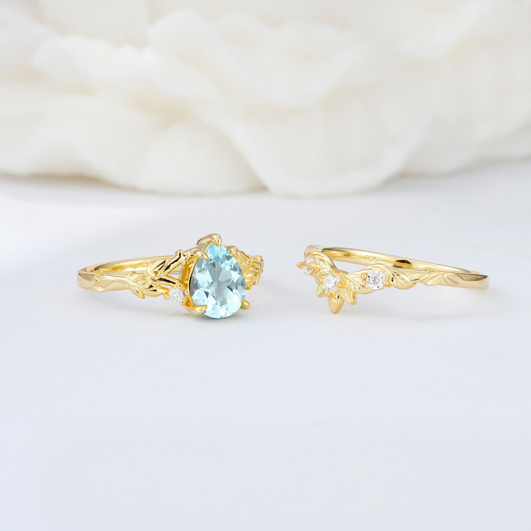 SR17127 Aquamarine Ring - White-Gold