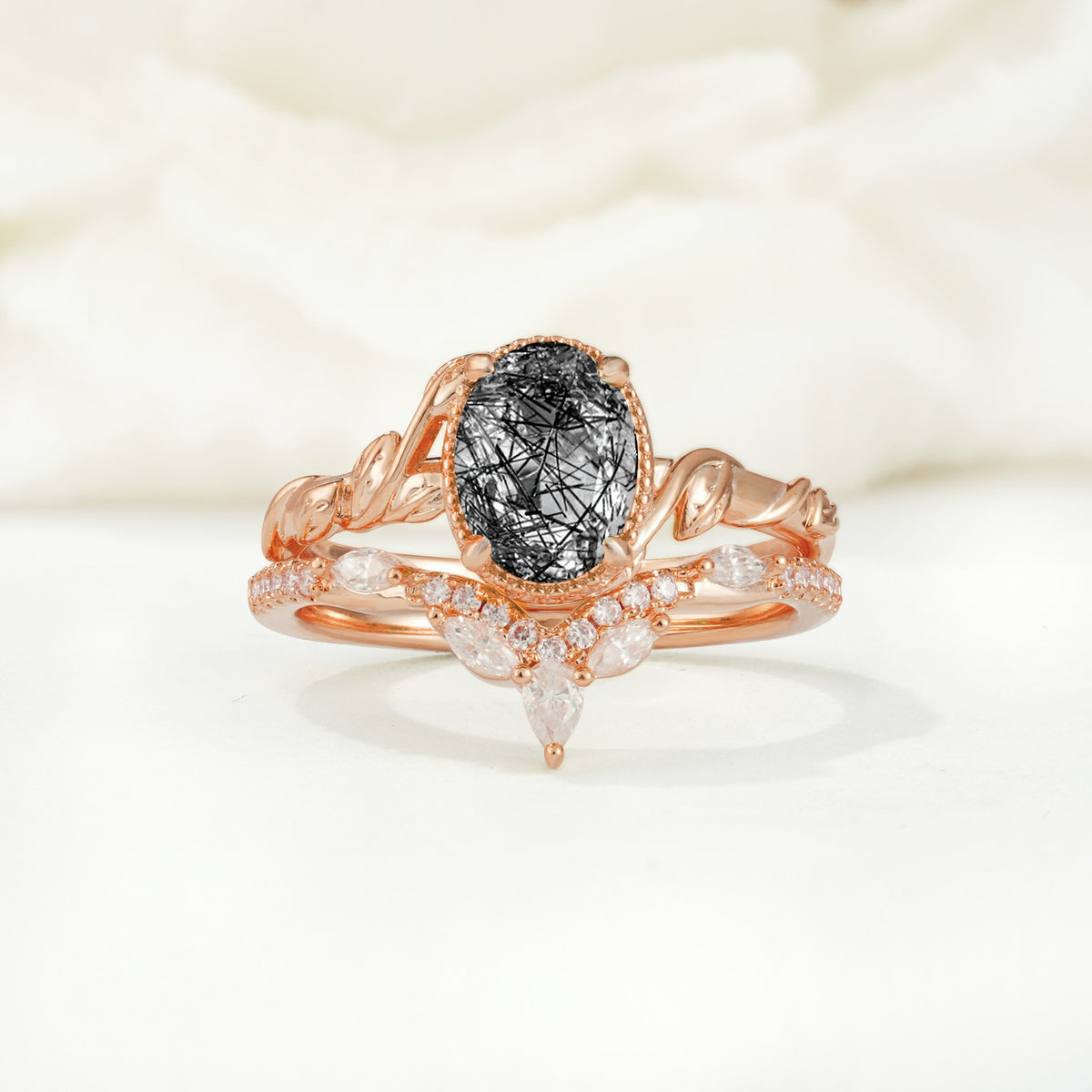 SR17128 Black Rutilated Quartz Ring - Additional view