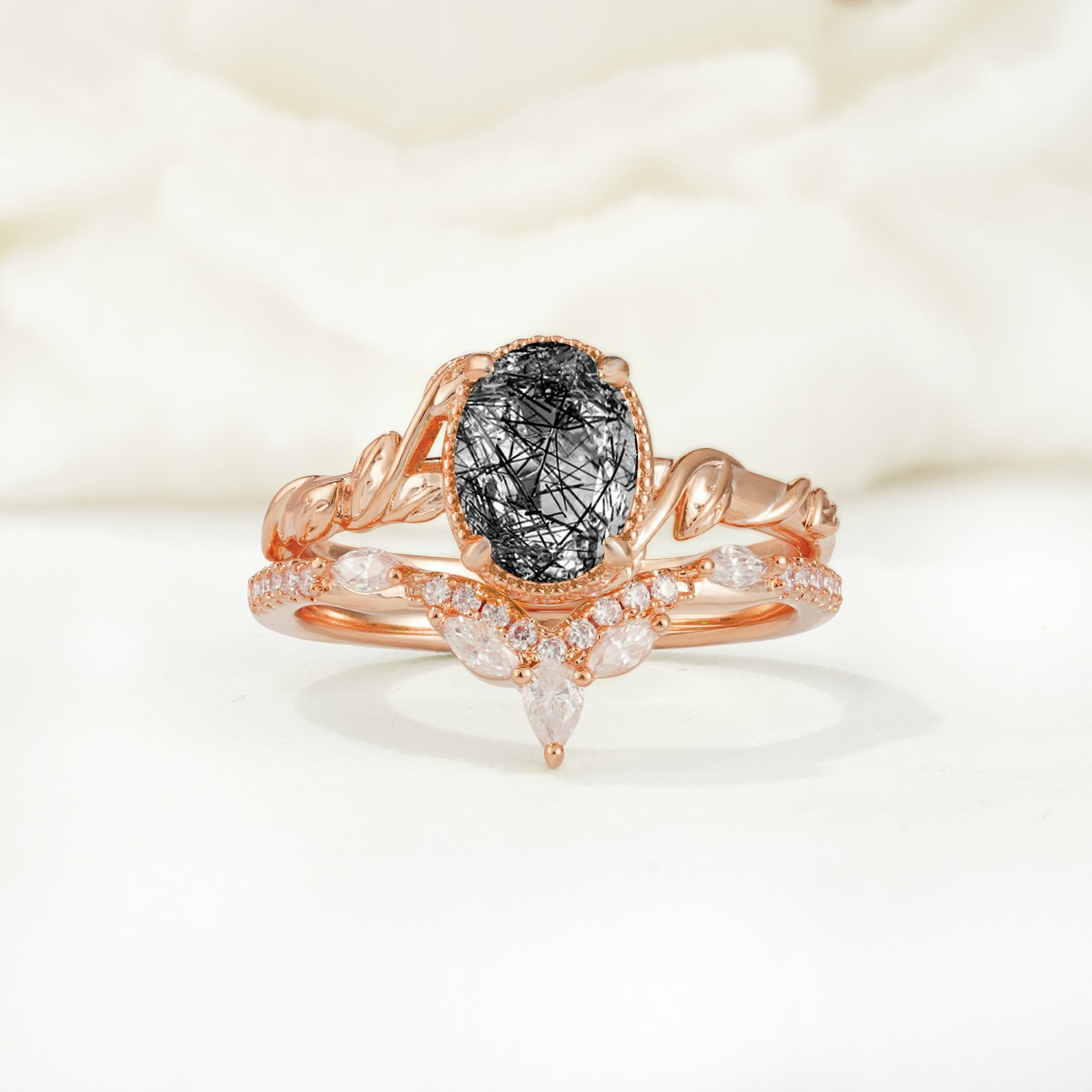 SR17128 Black Rutilated Quartz Ring - Additional view