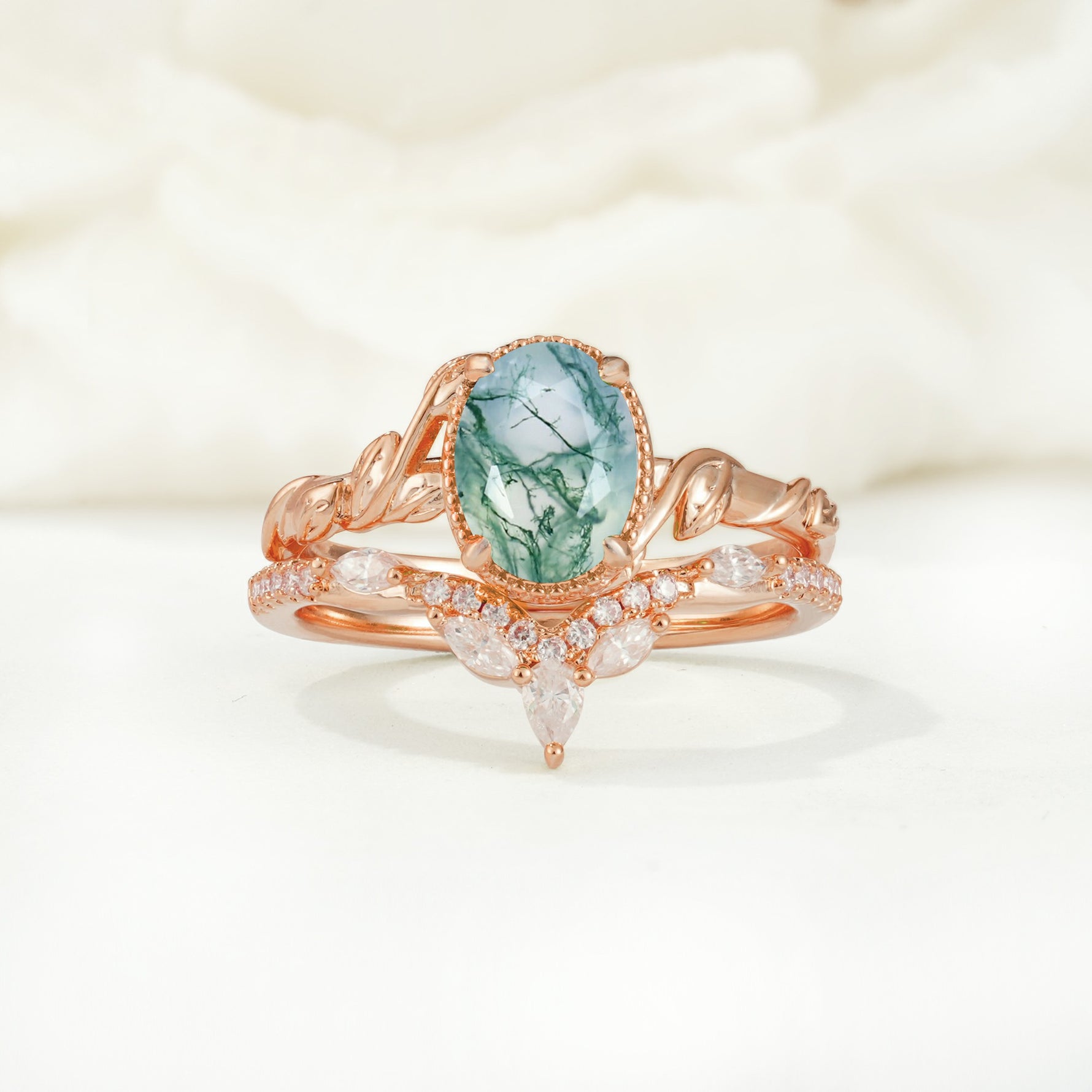SR17128 Moss Agate Ring - Additional view