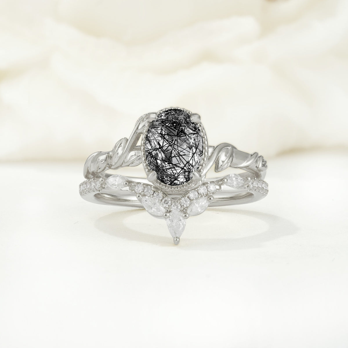 SR17128 Black Rutilated Quartz Ring - Additional view