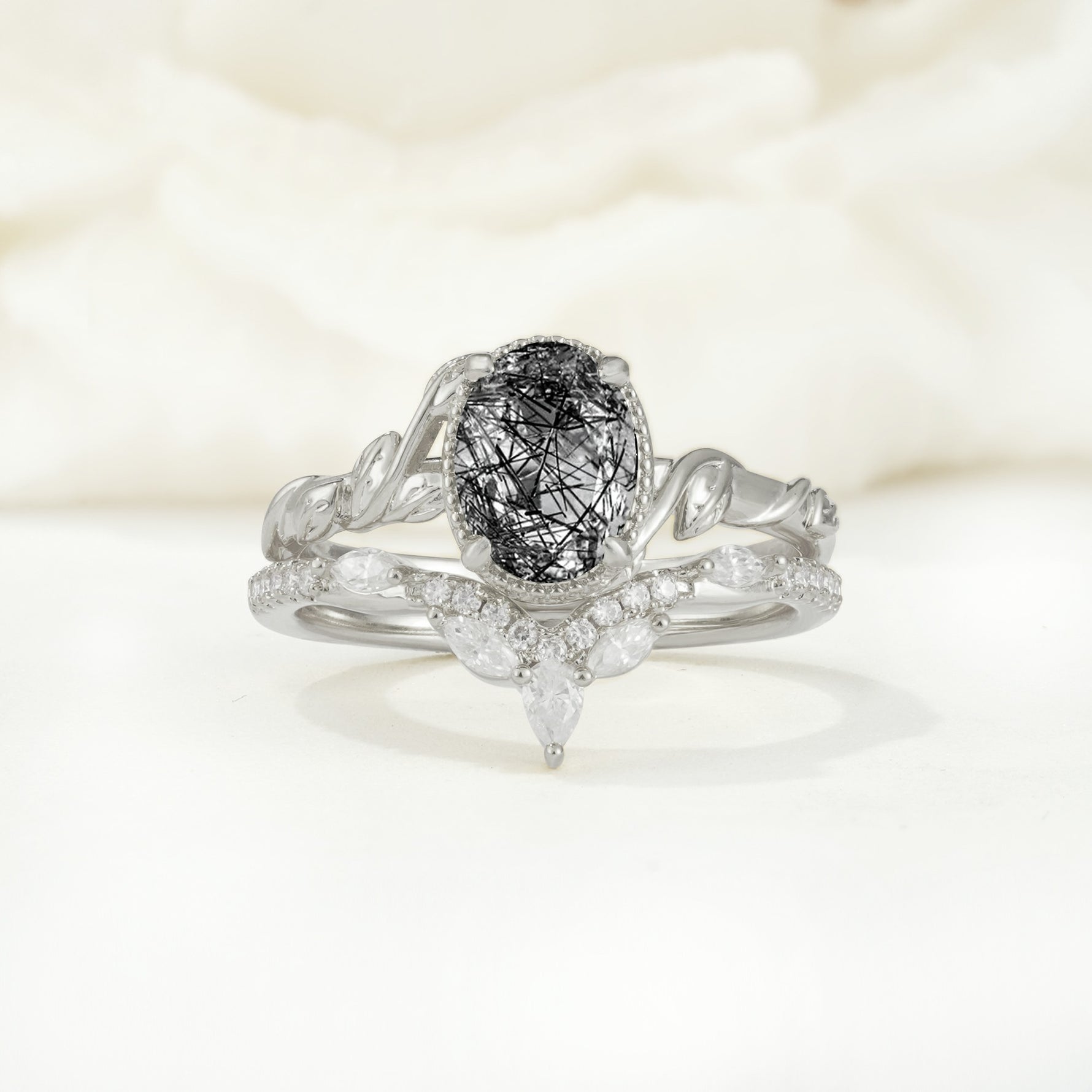 SR17128 Black Rutilated Quartz Ring - Additional view
