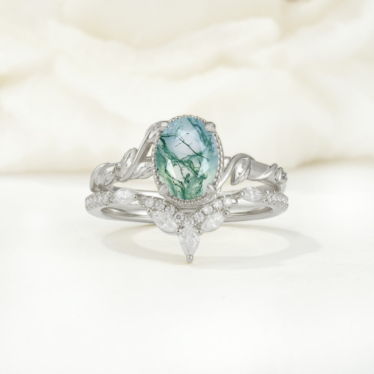 SR17128 Moss Agate Ring - Additional view