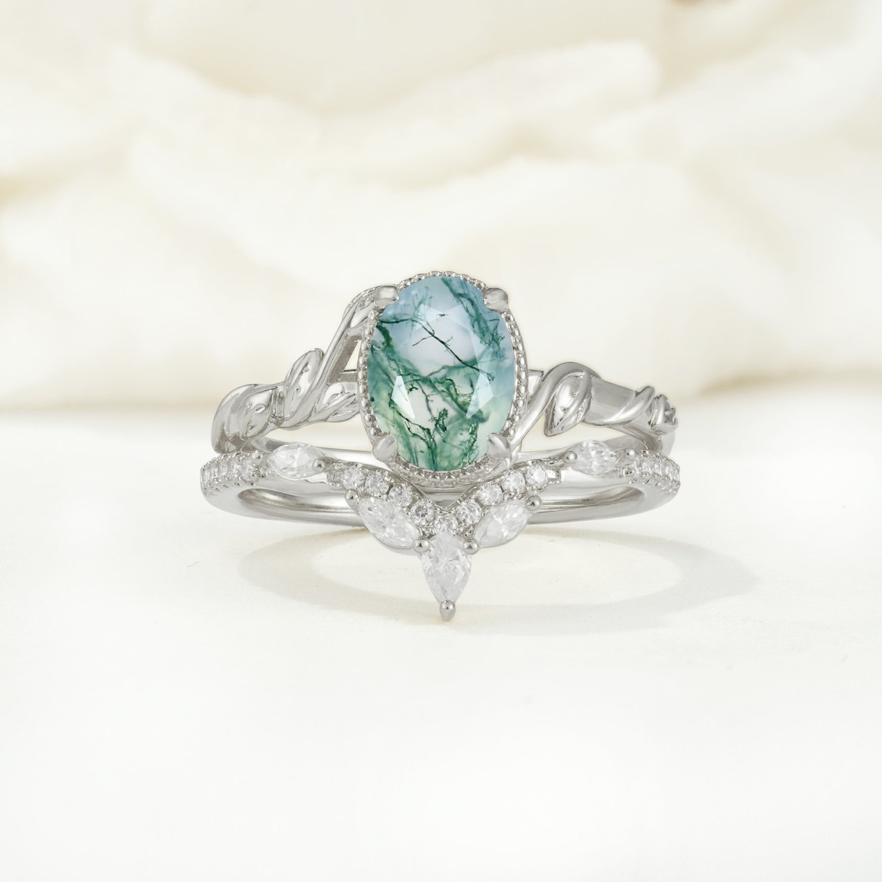 SR17128 Moss Agate Ring - Additional view
