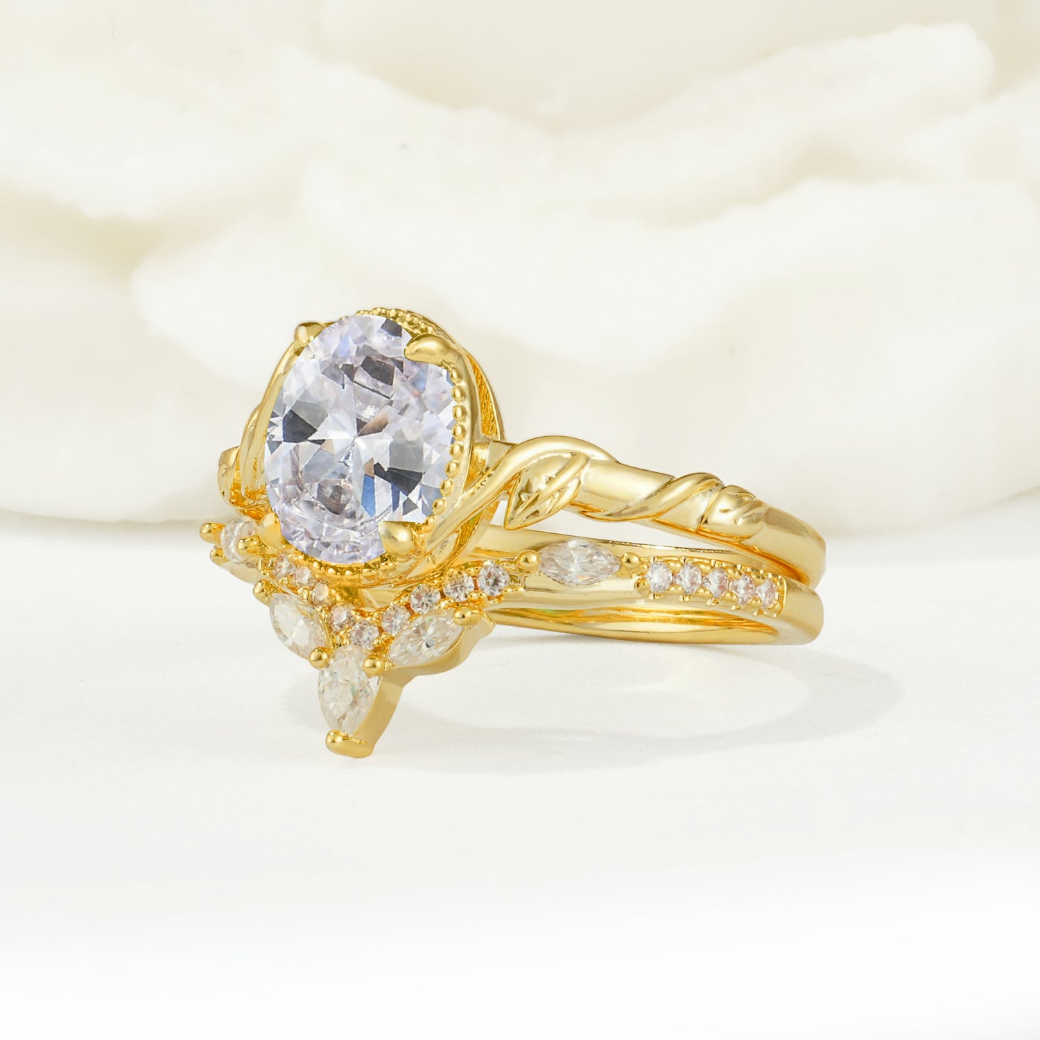 SR17128 Moissanite Ring - White-Gold