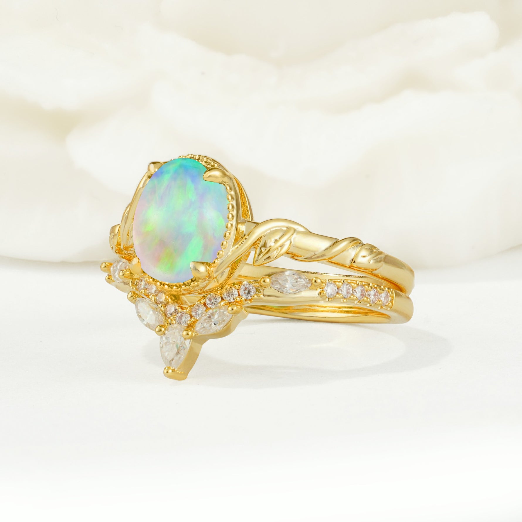 SR17128 Fire Opal Ring - Rose-Gold