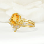 SR17128 Citrine Ring - White-Gold