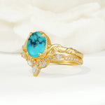 SR17128 Turquoise Ring - White-Gold