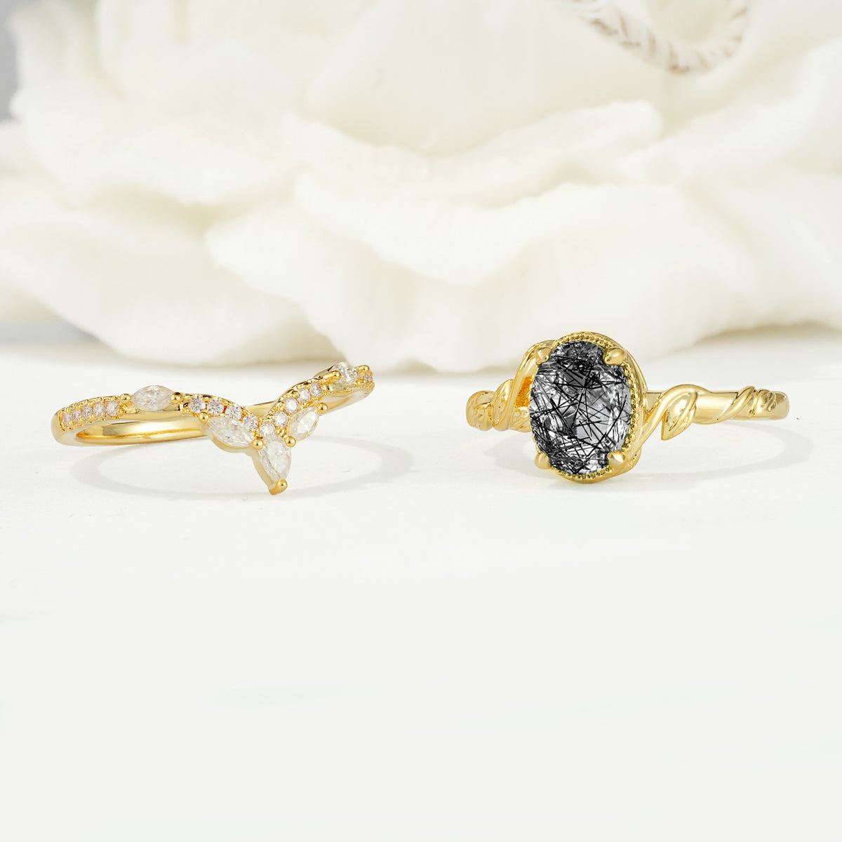 SR17128 Black Rutilated Quartz Ring - Additional view