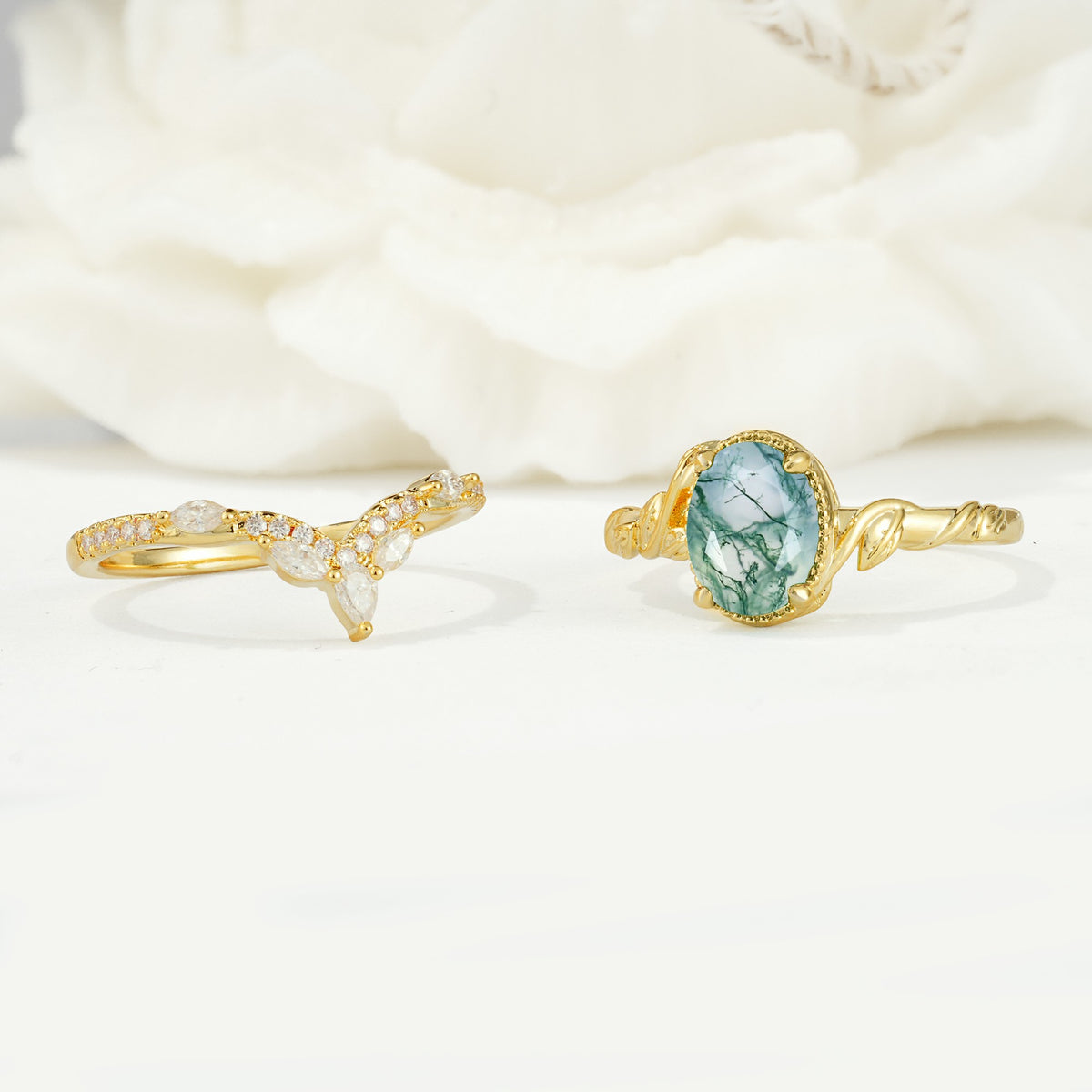SR17128 Moss Agate Ring - Additional view