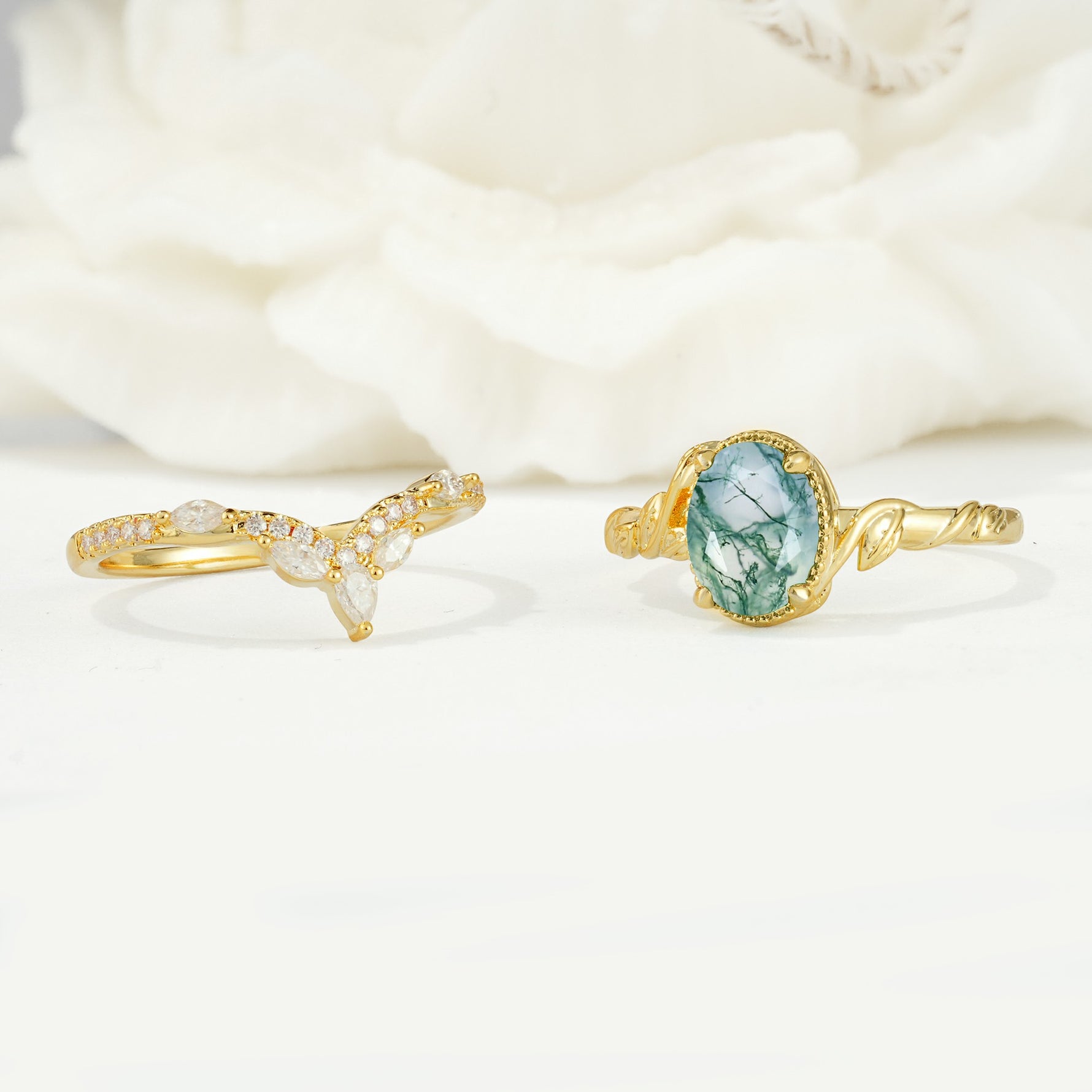 SR17128 Moss Agate Ring - Additional view
