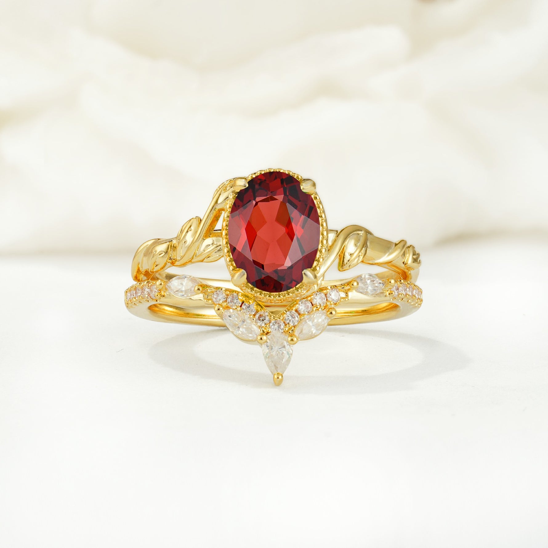 SR17128 Garnet Ring - Additional view