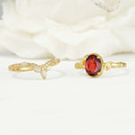 SR17128 Garnet Ring - Additional view