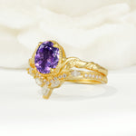 SR17128 Amethyst Ring - White-Gold