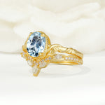 SR17128 Aquamarine Ring - White-Gold
