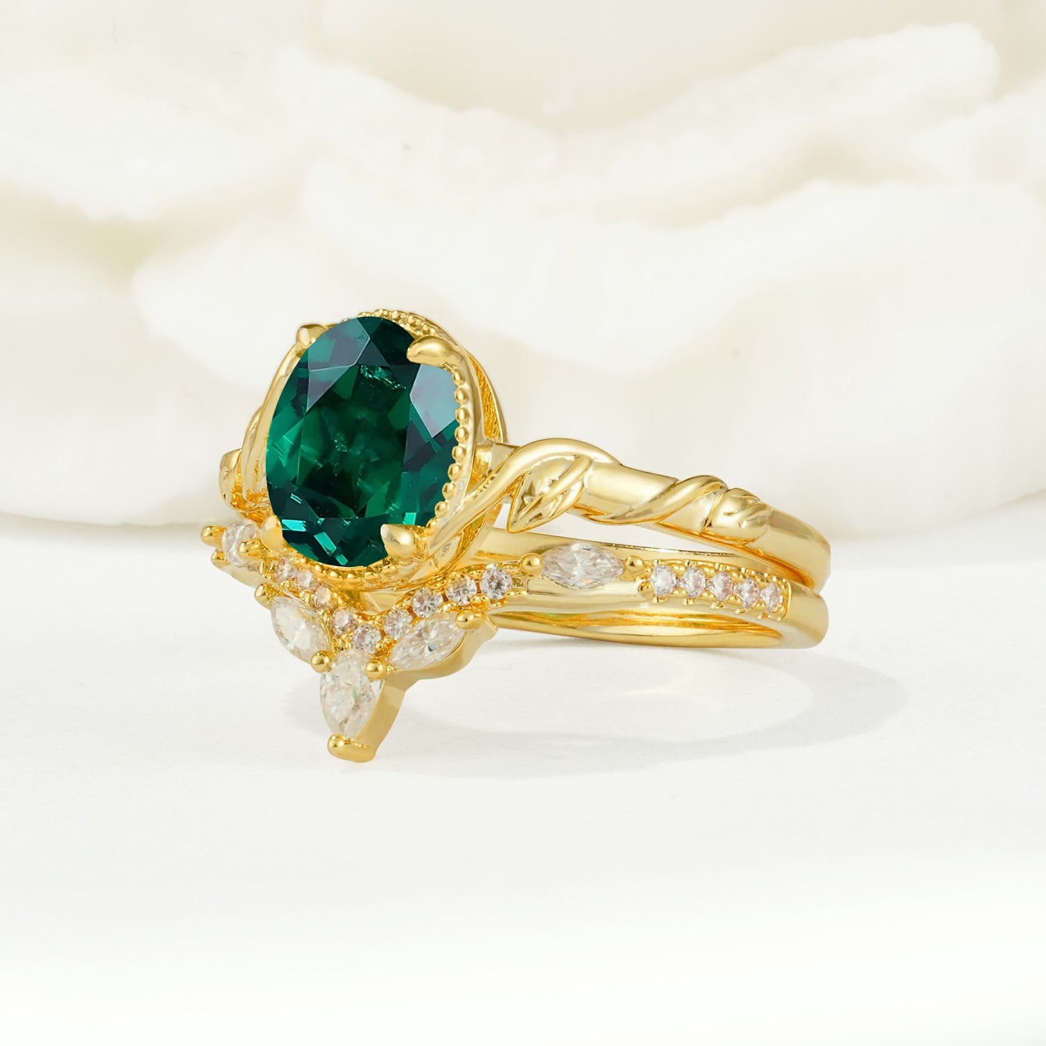SR17128 Emerald Ring - White-Gold