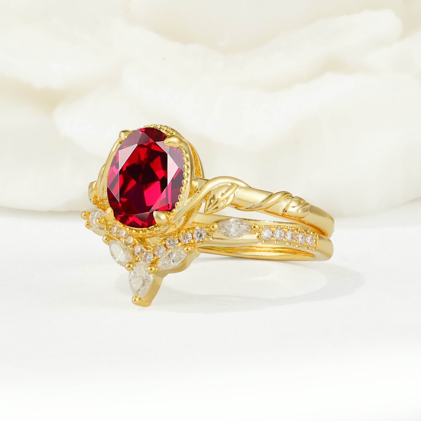 SR17128 Ruby Ring - White-Gold