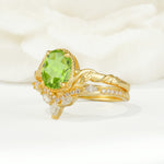 SR17128 Peridot Ring - White-Gold