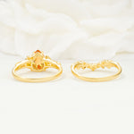 Vintage Pear Cut Citrine Bridal Ring Set - Additional view