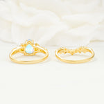 Vintage Pear Cut Moonstone Bridal Ring Set - Additional view