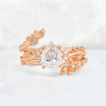 Pear Cut Moissanite Floral Vine Bridal Ring Set - Additional view