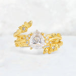 Pear Cut Moissanite Floral Vine Bridal Ring Set - Additional view
