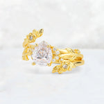 Pear Cut Moissanite Floral Vine Bridal Ring Set - Additional view