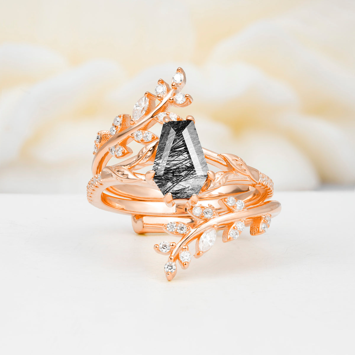 SR17144 Black Rutilated Quartz Ring - Additional view