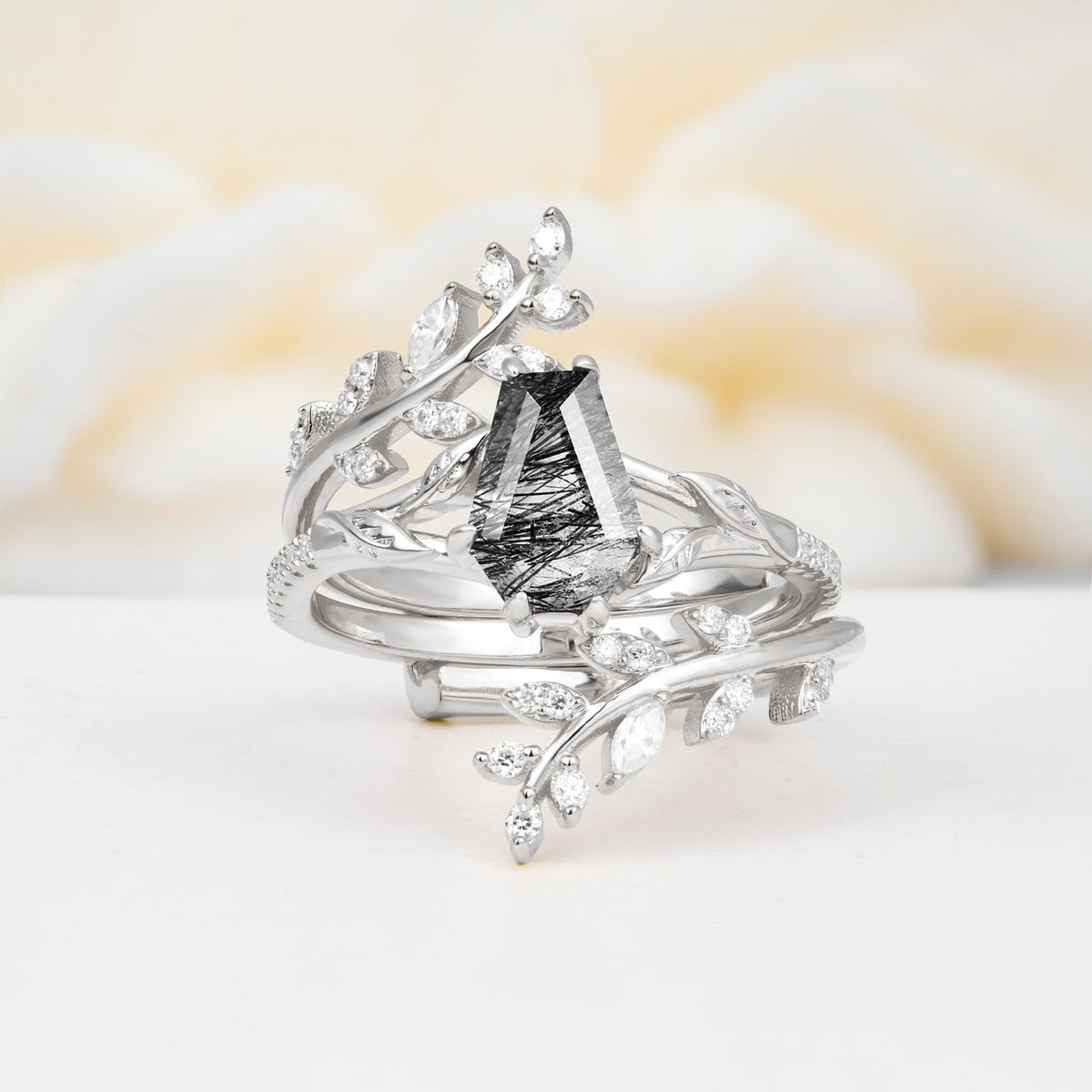 SR17144 Black Rutilated Quartz Ring - Additional view