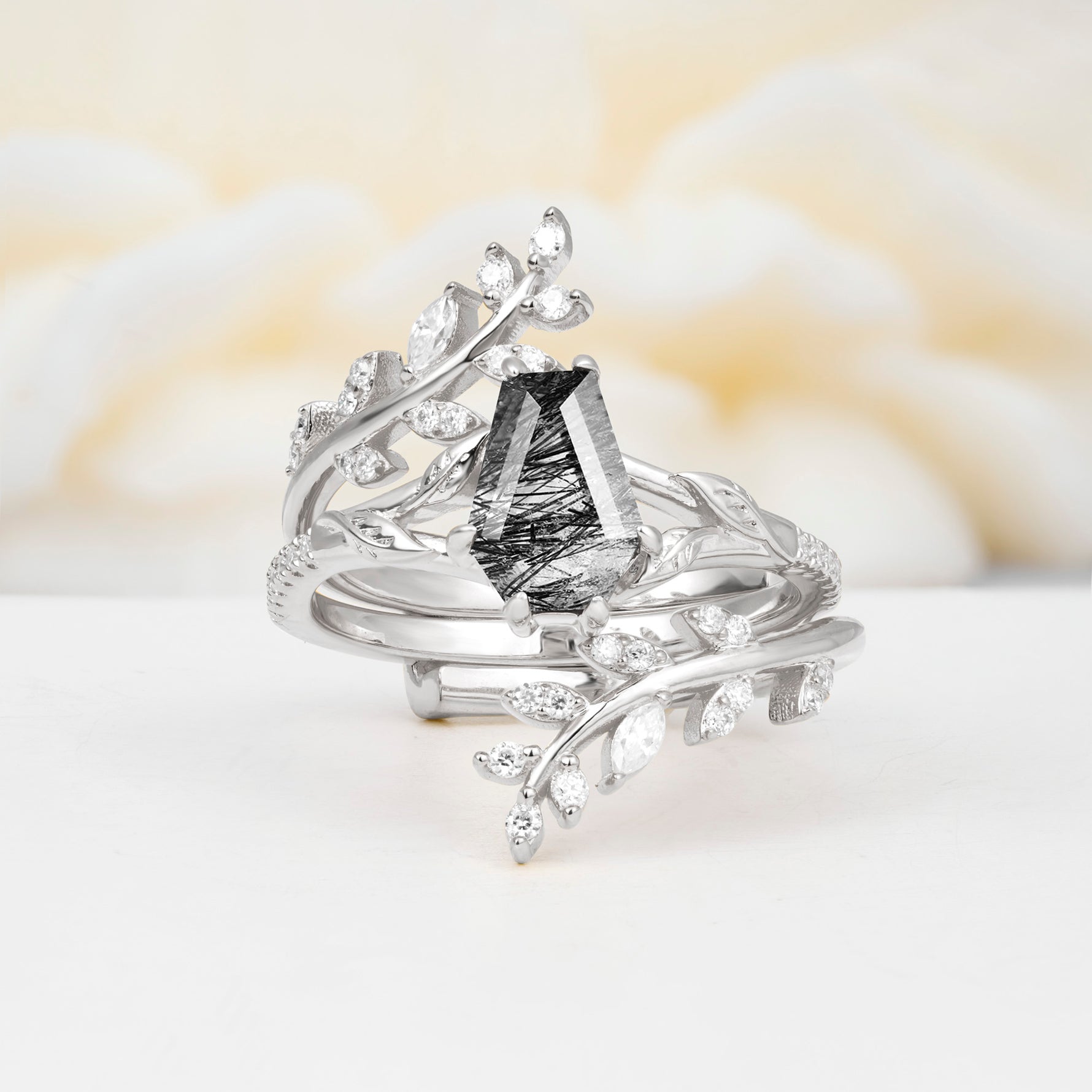SR17144 Black Rutilated Quartz Ring - Additional view