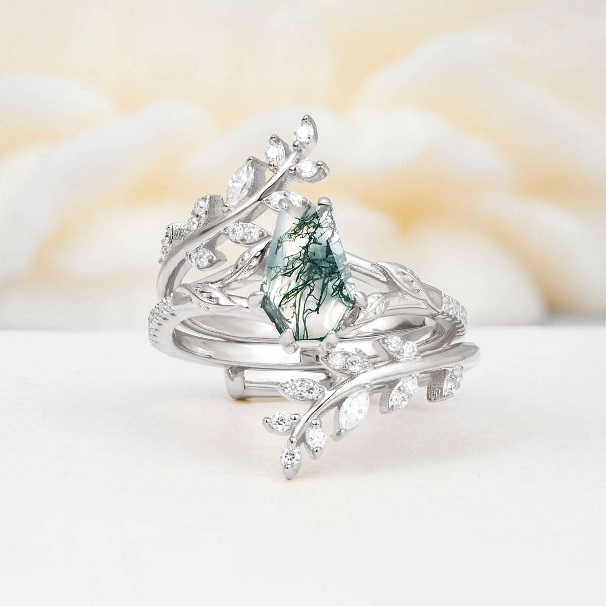 SR17144 Moss Agate Ring - Additional view