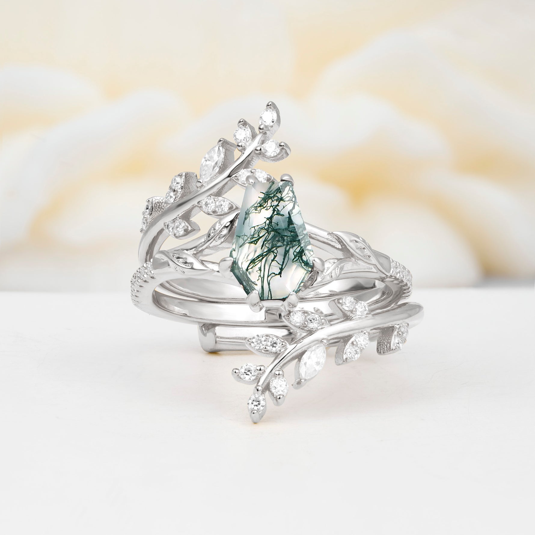 SR17144 Moss Agate Ring - Additional view