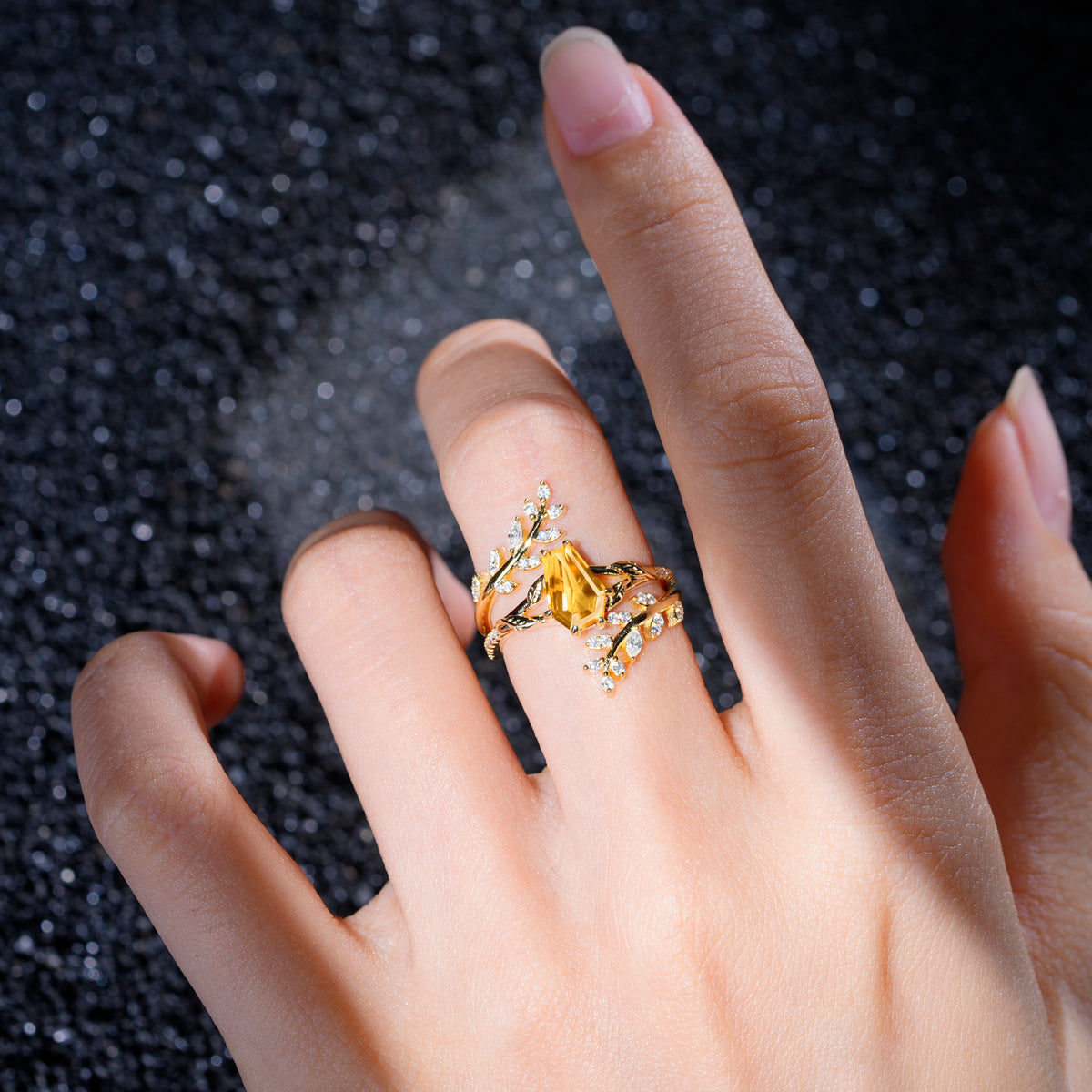 SR17144 Citrine Ring - Rose-Gold