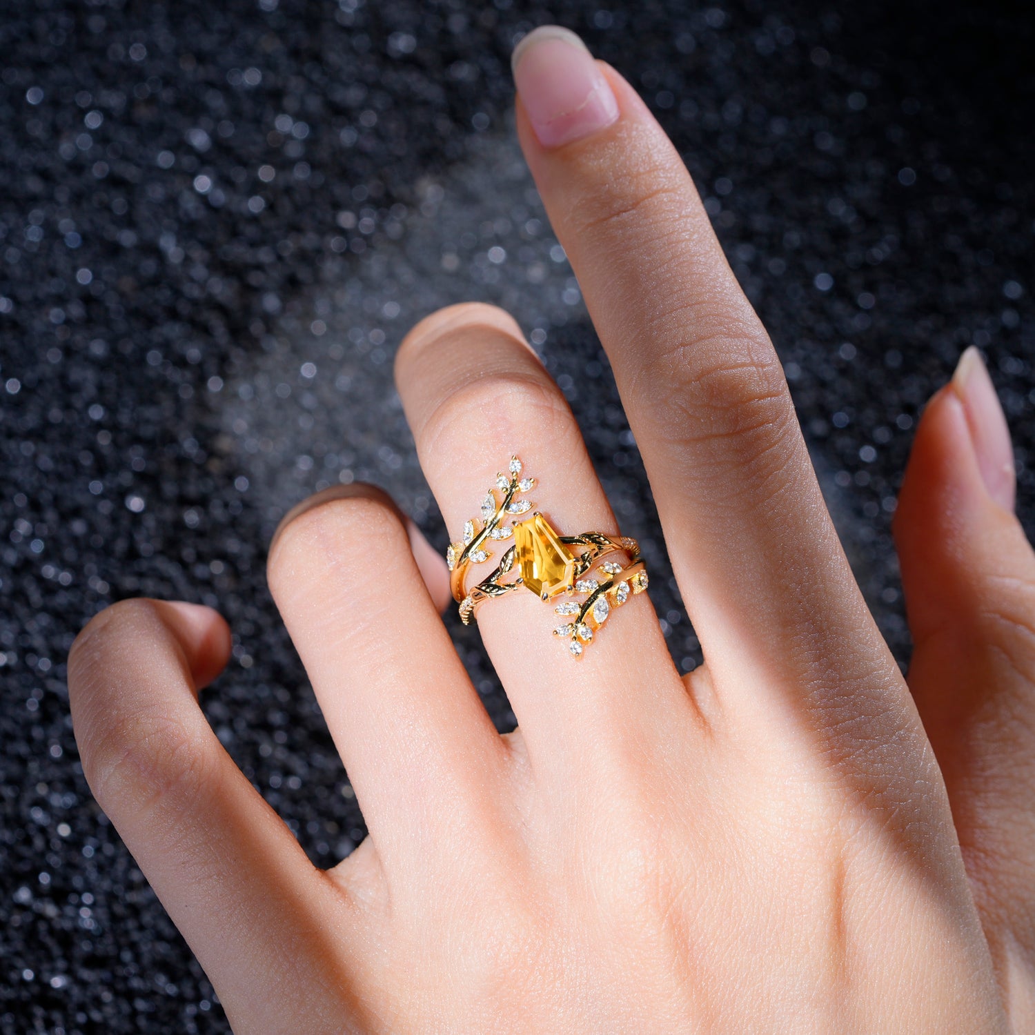 SR17144 Citrine Ring - Rose-Gold