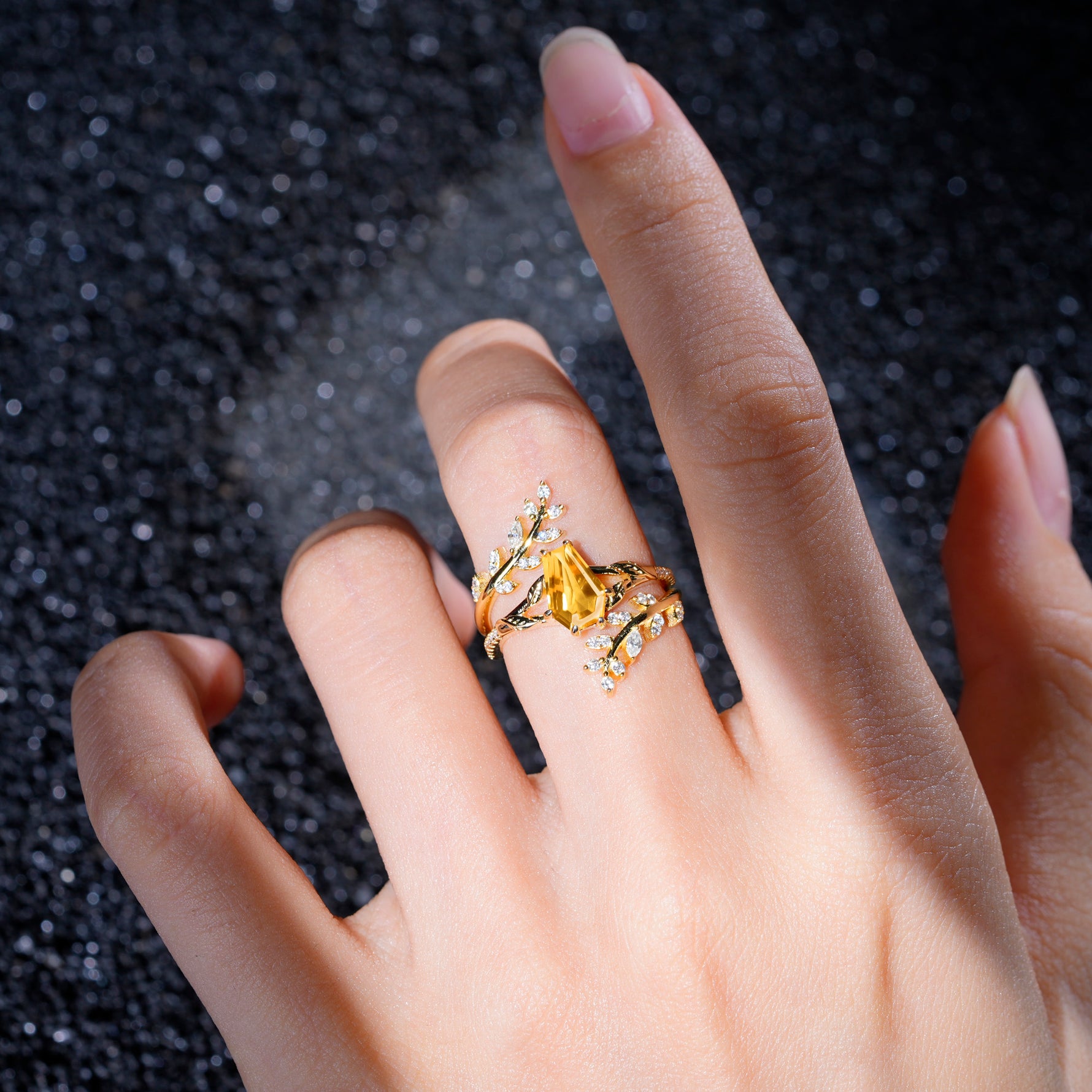 SR17144 Citrine Ring - Rose-Gold