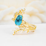 SR17144 Turquoise Ring - White-Gold