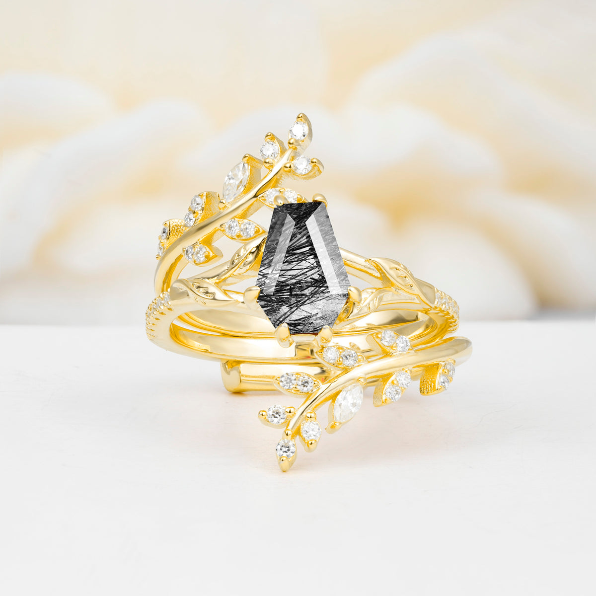 SR17144 Black Rutilated Quartz Ring - Additional view