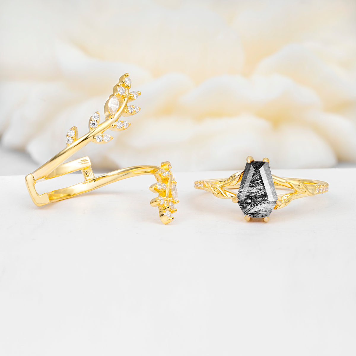 SR17144 Black Rutilated Quartz Ring - Additional view