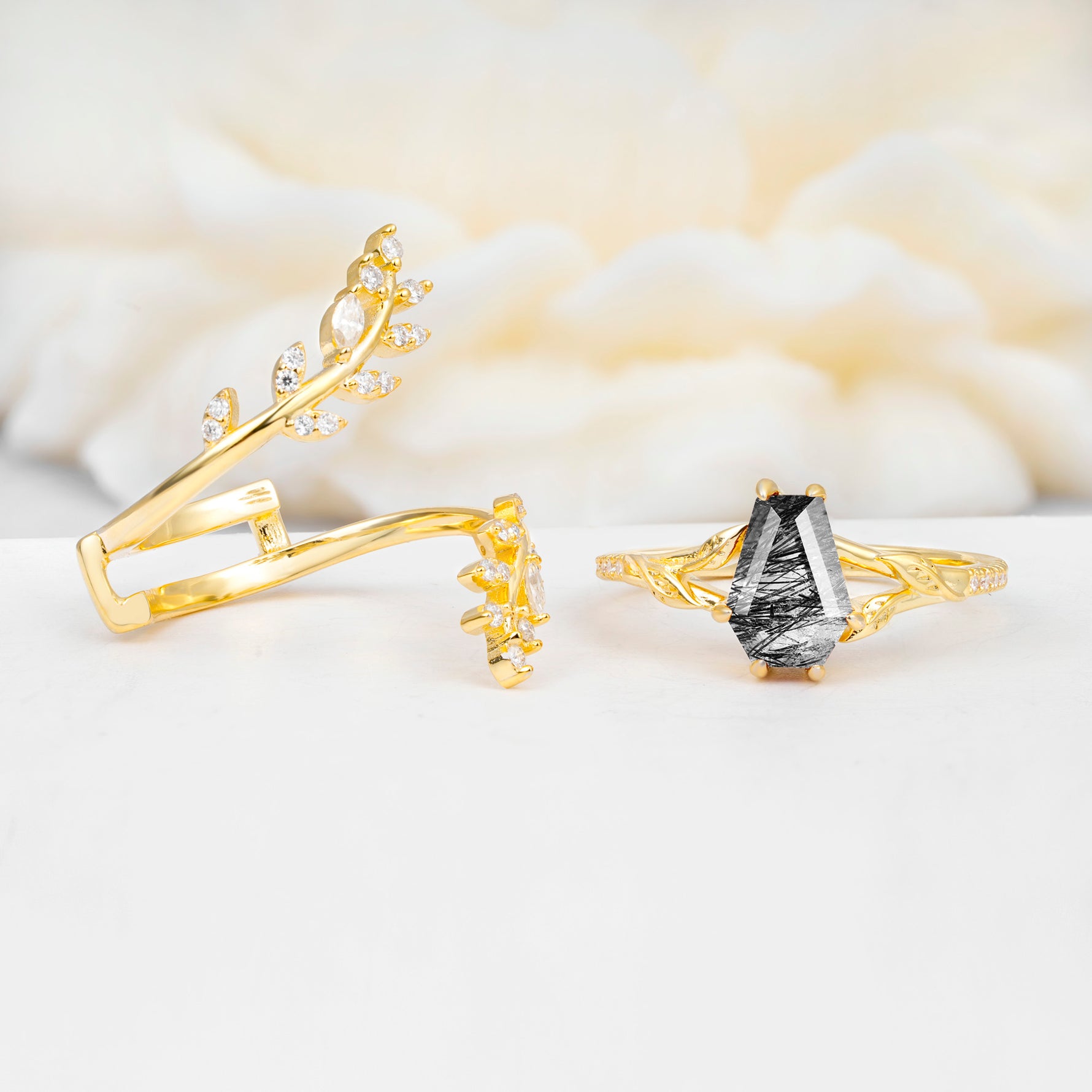 SR17144 Black Rutilated Quartz Ring - Additional view