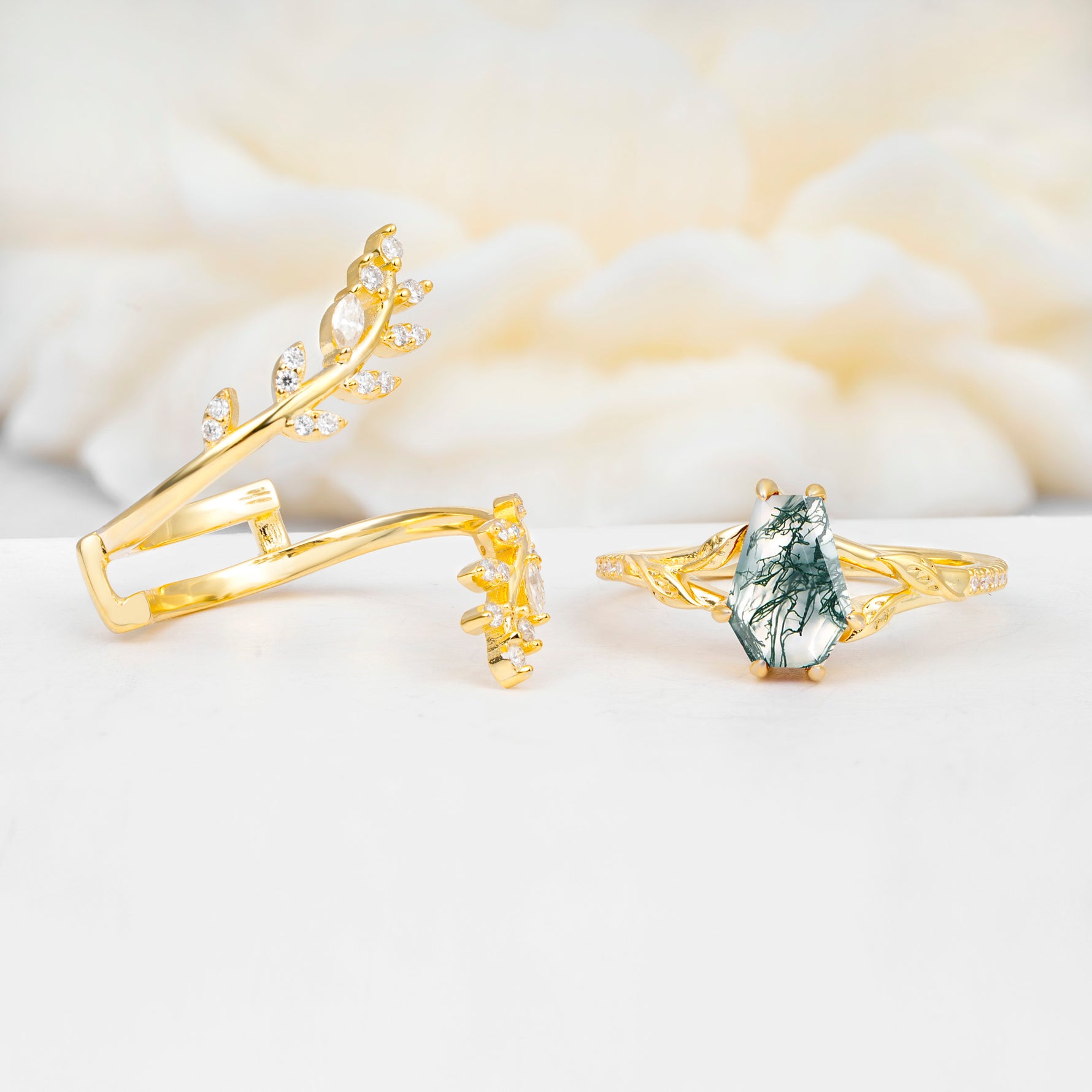 SR17144 Moss Agate Ring - Additional view