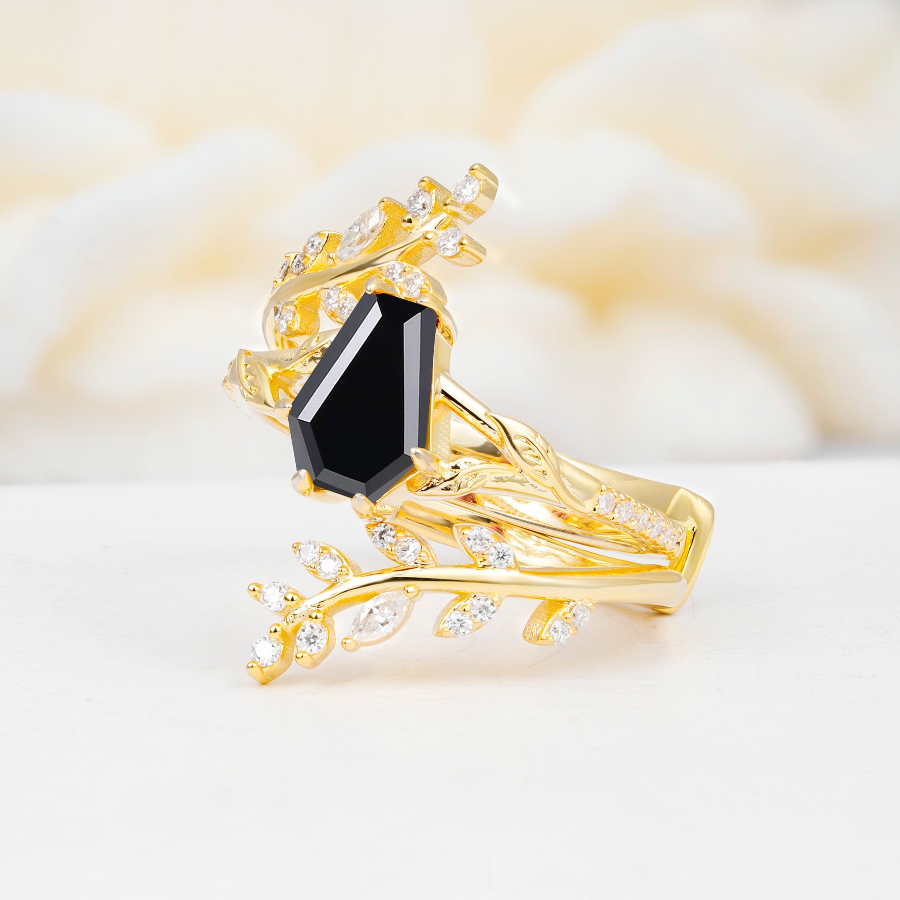SR17144 Black Onyx Ring - White-Gold