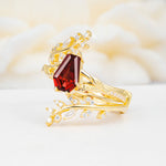 SR17144 Garnet Ring - White-Gold