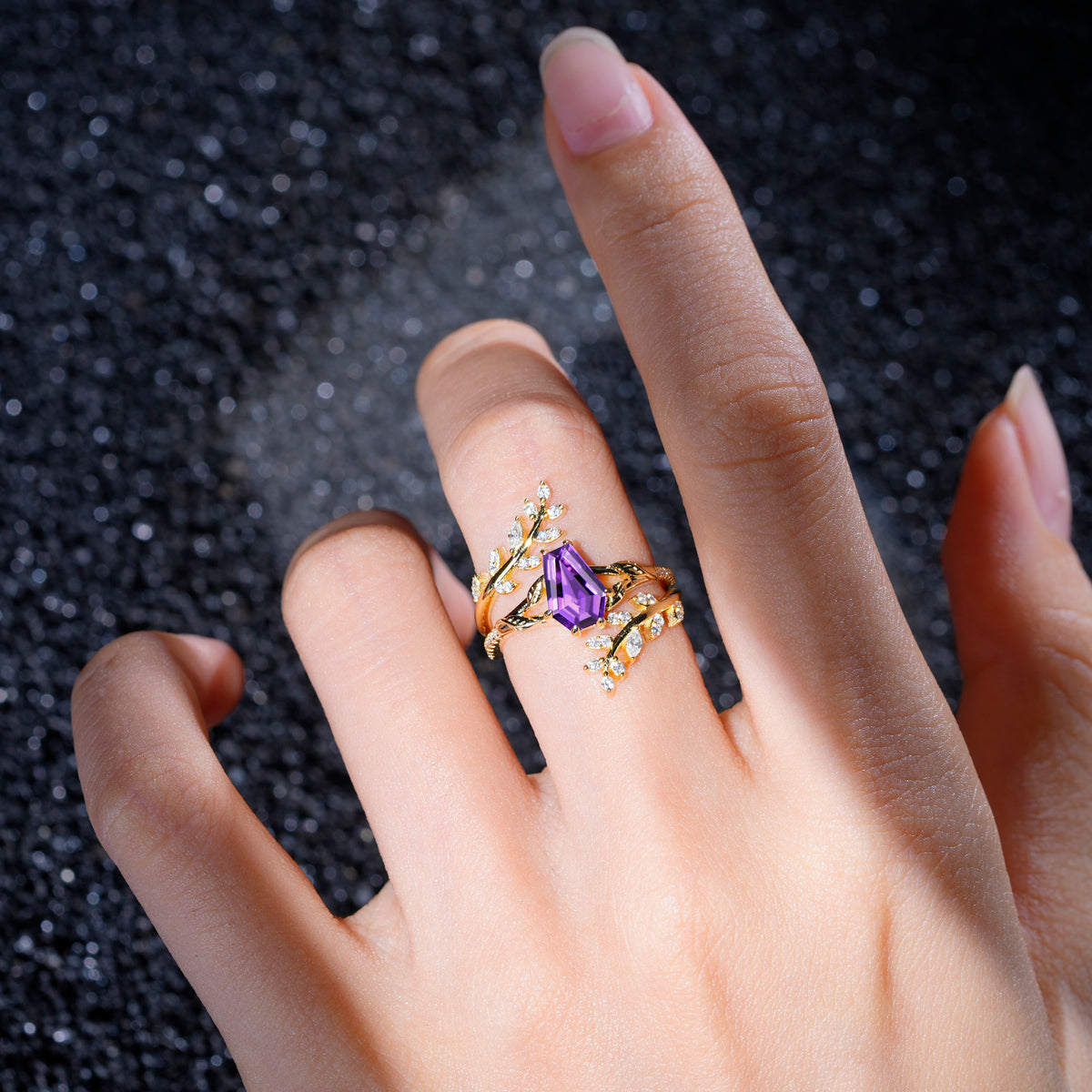 SR17144 Amethyst Ring - Rose-Gold