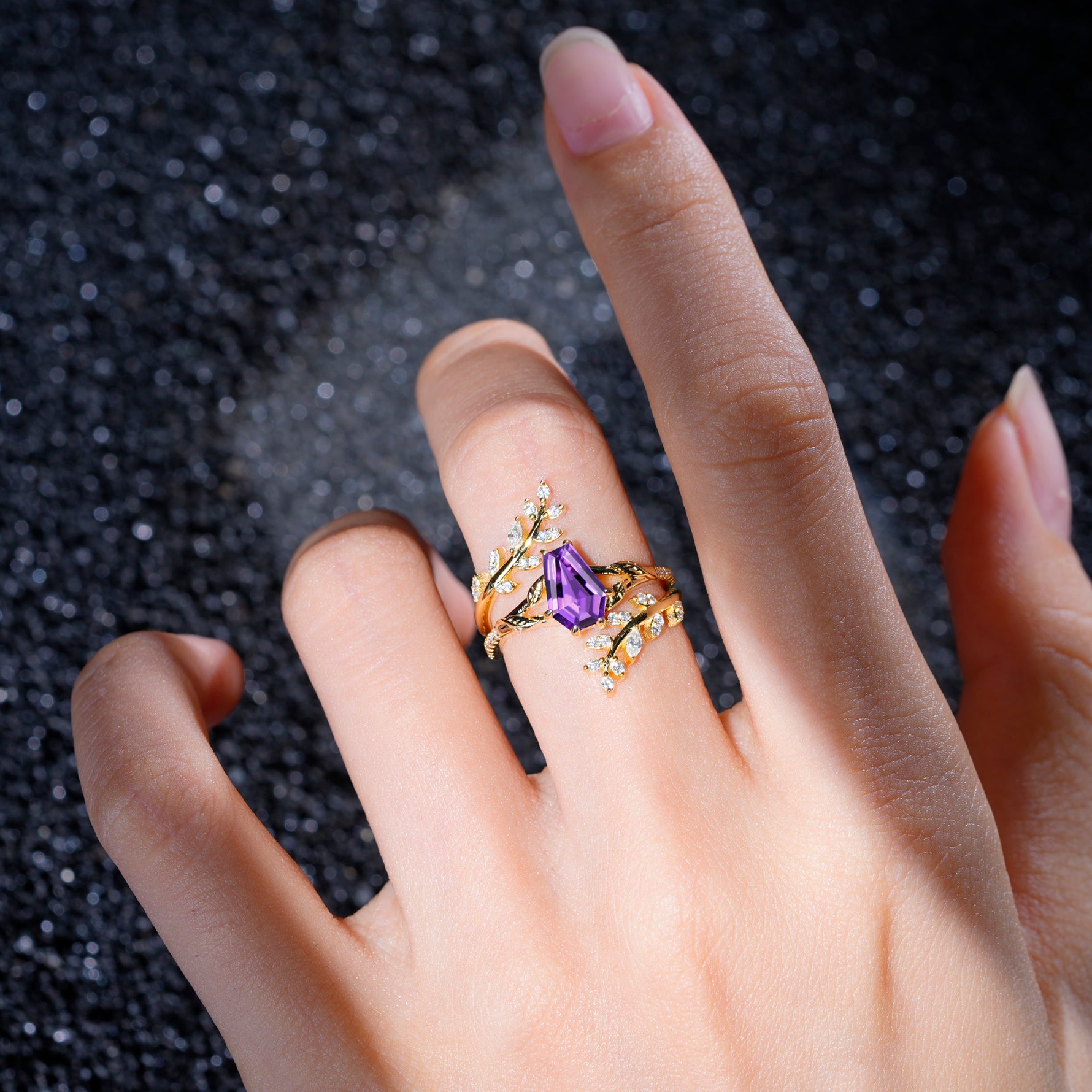 SR17144 Amethyst Ring - Rose-Gold