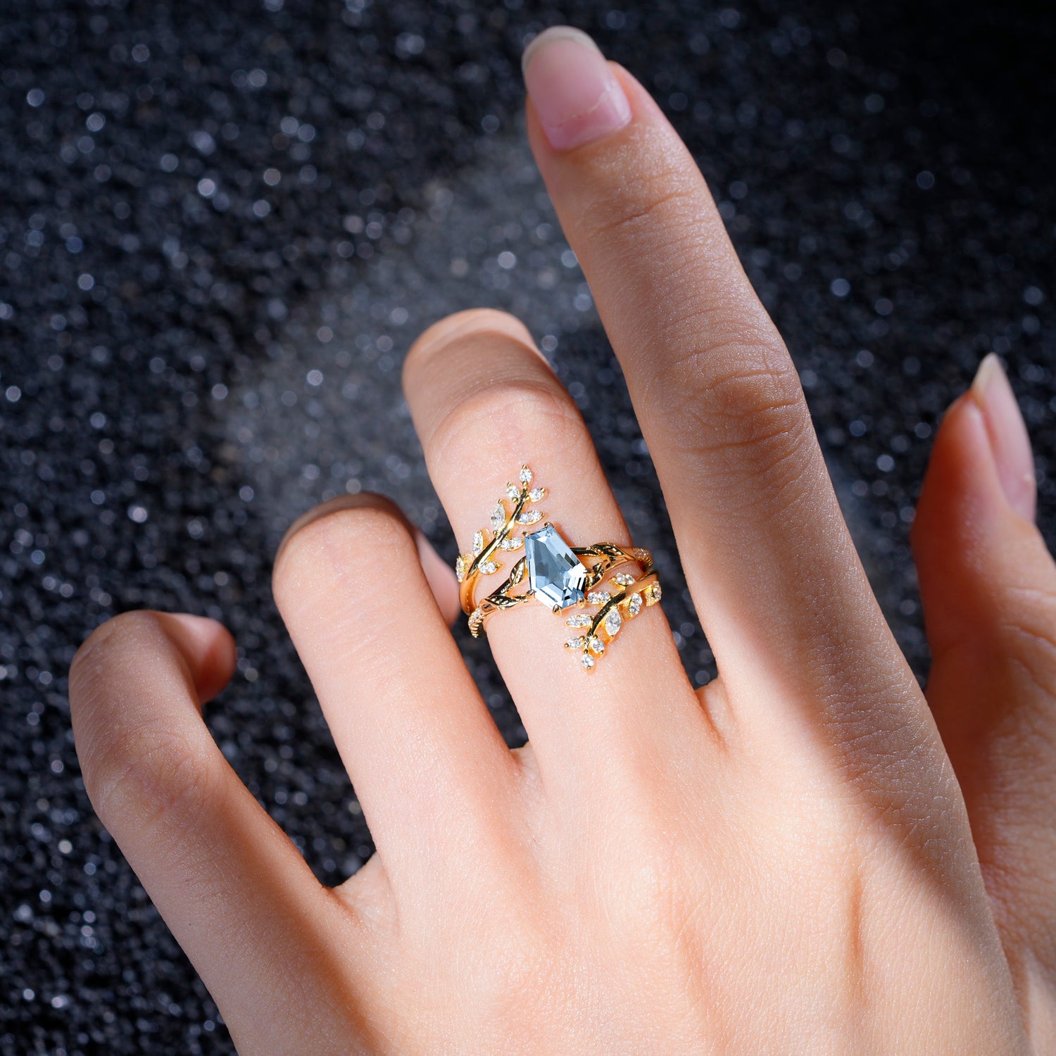 SR17144 Aquamarine Ring - Rose-Gold